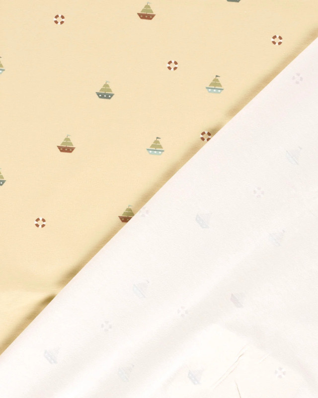 Jersey de Coton  Beige Petit Bâteau - Mercerine