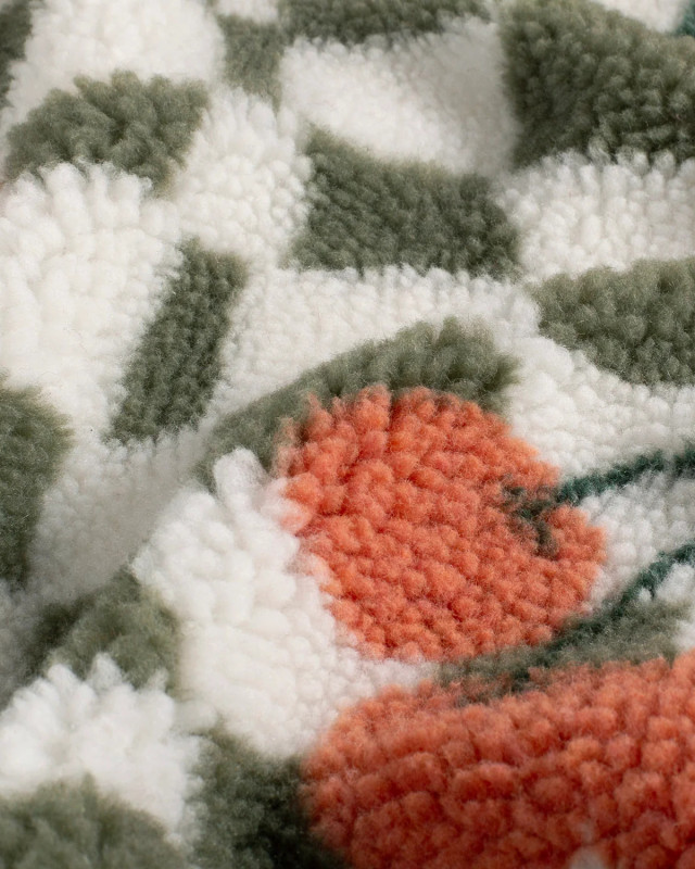 Tissu Sherpa à Carreaux et Cerise - Mercerine