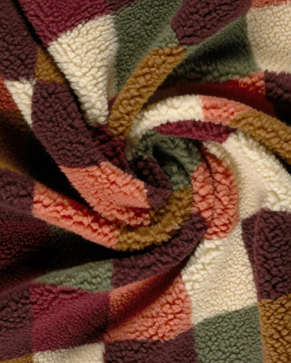 Tissu Sherpa à Carreaux Couleurs d'Automne - Mercerine