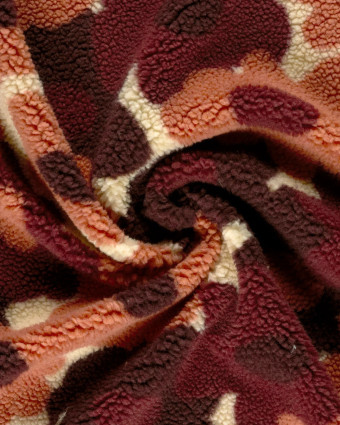 Tissu Sherpa Fleuri Rose et Prune - Mercerine