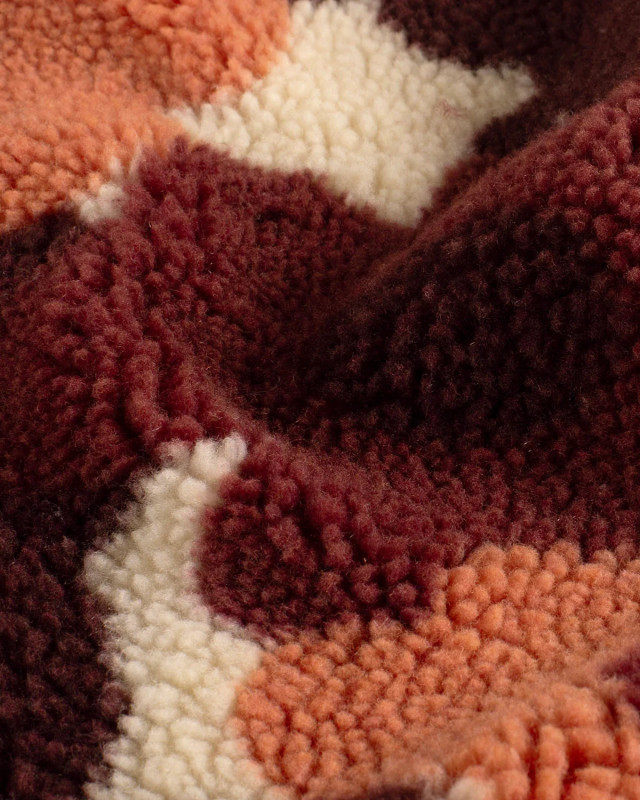 Tissu Sherpa Fleuri Rose et Prune - Mercerine