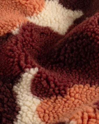 Tissu Sherpa Fleuri Rose et Prune - Mercerine