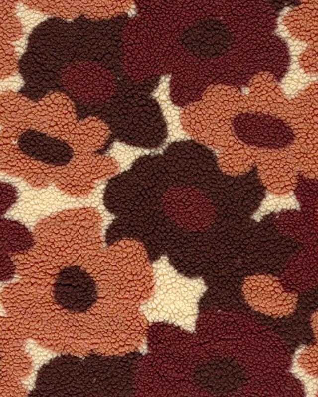 Tissu Sherpa Fleuri Rose et Prune - Mercerine