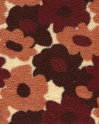 Tissu Sherpa Fleuri Rose et Prune - Mercerine