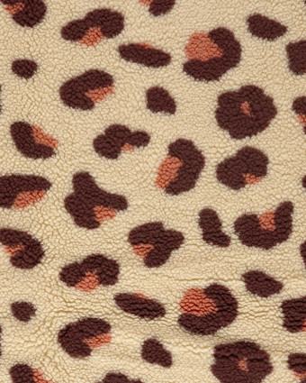 Tissu Sherpa Léopard Beige  - Mercerine