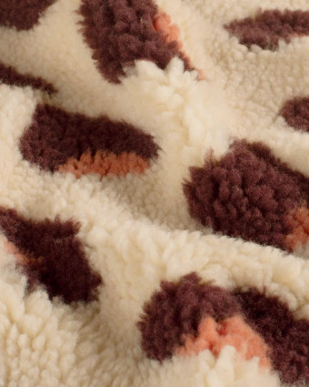 Tissu Sherpa Léopard Beige  - Mercerine