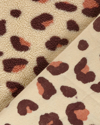 Tissu Sherpa Léopard Beige - Mercerine
