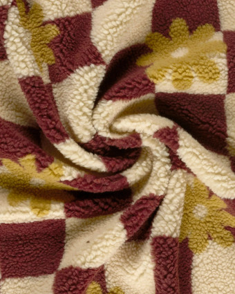 Tissu Sherpa à Carreaux Fleuri - Mercerine