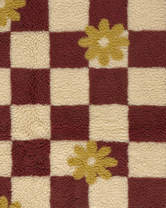 Tissu Sherpa à Carreaux Fleuri - Mercerine