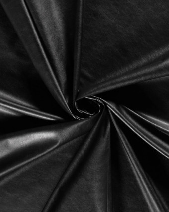 Tissu Simili Cuir Uni Noir - Mercerine