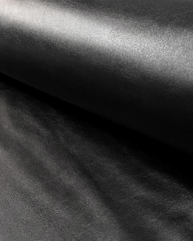 Tissu Simili Cuir Uni Noir  - Mercerine