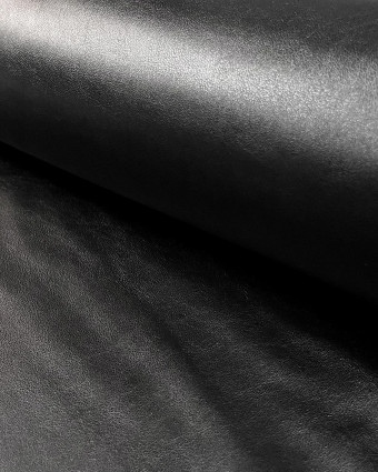 Tissu Simili Cuir Uni Noir  - Mercerine