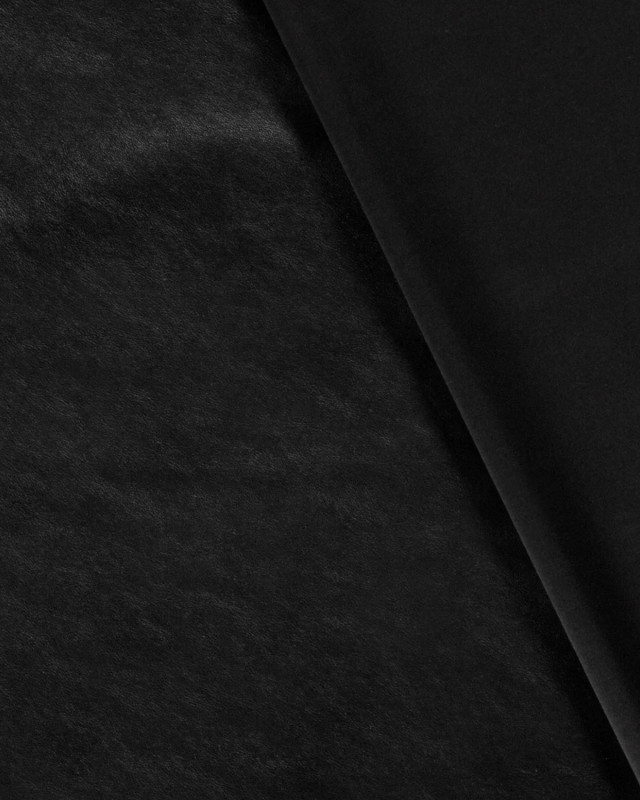Tissu Simili Cuir Uni Noir  - Mercerine