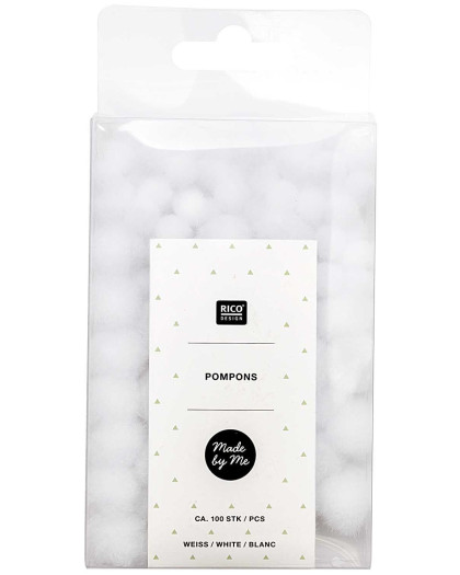 Pompons blancs 6mm et 10mm 100 pièces - Mercerine