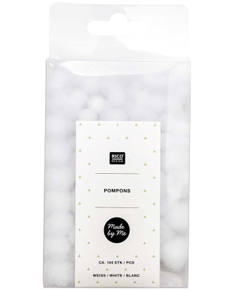 Pompons blancs 6mm et 10mm 100 pièces - Mercerine