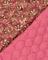 Matelassé Toucher Velours Motif Fleuri Esprit Indien Rose