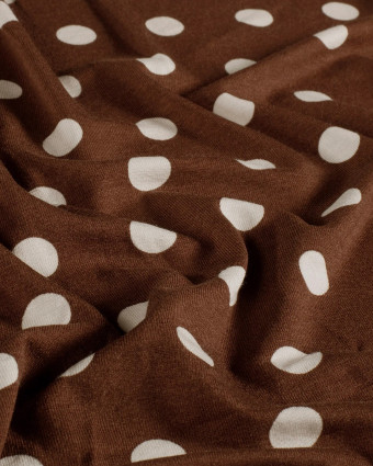 Jersey de Viscose à Pois Cacao - Mercerine