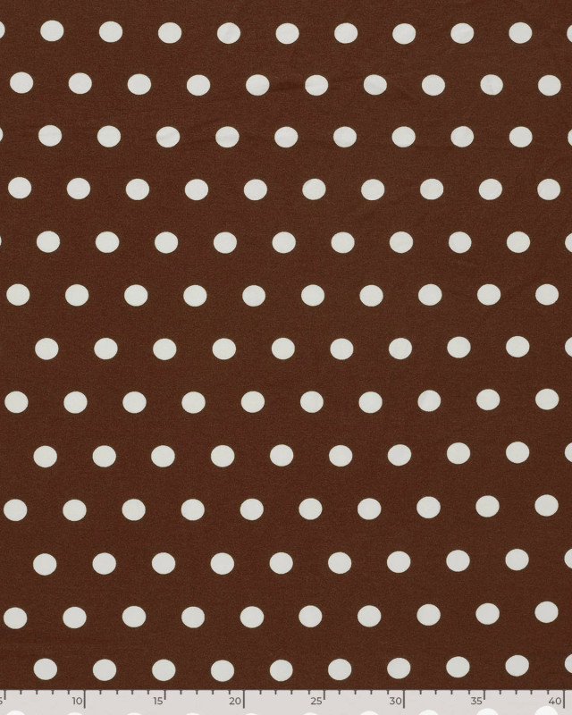 Jersey de Viscose à Pois Cacao - Mercerine