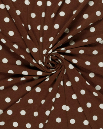 Jersey de Viscose à Pois Cacao - Mercerine
