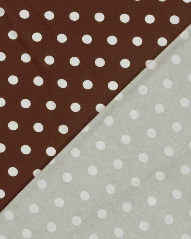 Jersey de Viscose à Pois Cacao - Mercerine