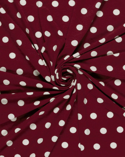 Jersey de Viscose à Pois Bordeaux - Mercerine