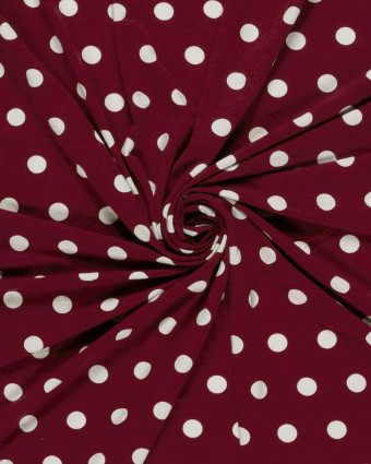 Jersey de Viscose à Pois Bordeaux - Mercerine