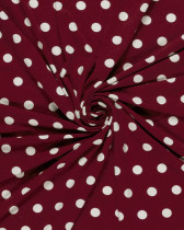 Jersey de Viscose à Pois Bordeaux