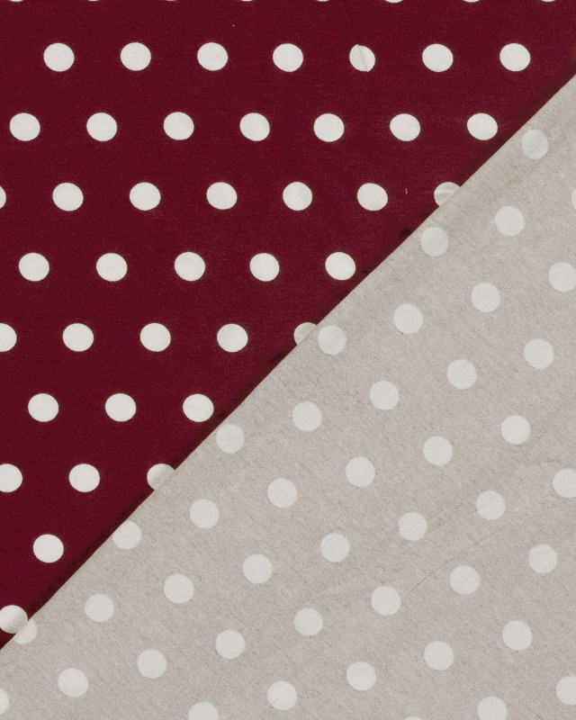 Jersey de Viscose à Pois Bordeaux - Mercerine