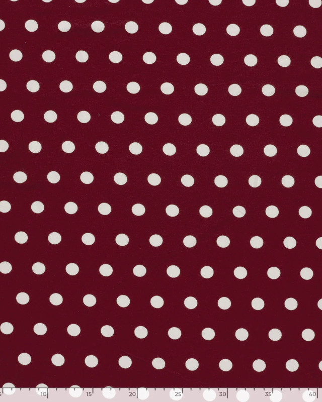 Jersey de Viscose à Pois Bordeaux - Mercerine