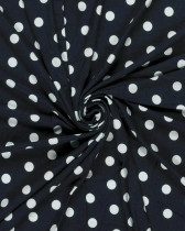 Jersey de Viscose à Pois Bleu Marine