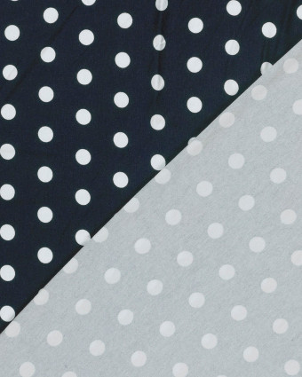 Jersey de Viscose à Pois Bleu Marine - Mercerine