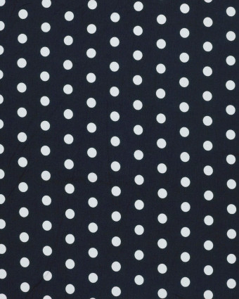 Jersey de Viscose à Pois Bleu Marine - Mercerine