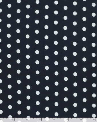 Jersey de Viscose à Pois Bleu Marine - Mercerine