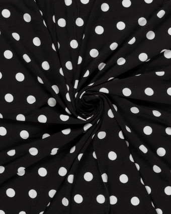 Jersey de Viscose à Pois Noir - Mercerine