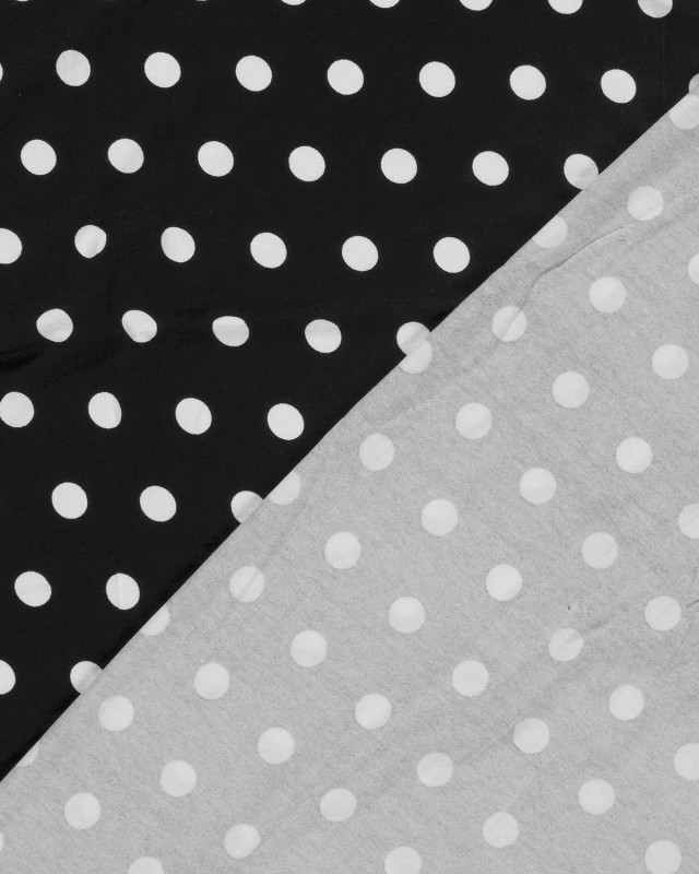 Jersey de Viscose à Pois Noir - Mercerine