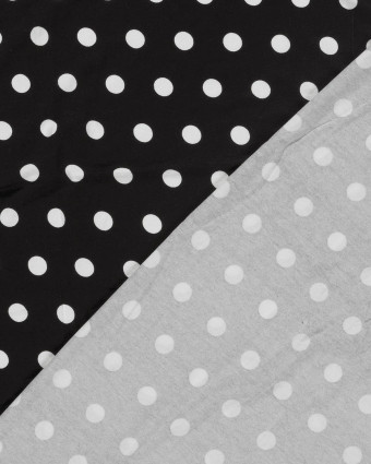 Jersey de Viscose à Pois Noir - Mercerine