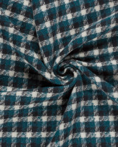 Tissu Tweed à Carreaux Bleu Canard Touche Lurex Doré