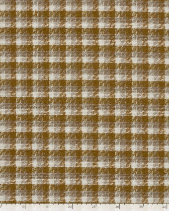 Tissu Tweed à Carreaux Moutarde Touche Lurex Doré - Mercerine