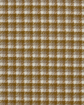 Tissu Tweed à Carreaux Moutarde Touche Lurex Doré - Mercerine