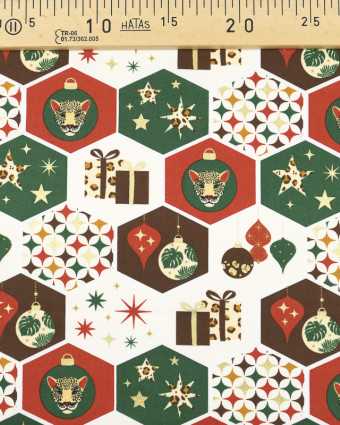 Coton de Noel boulles, cadeaux et étoiles graou Oeko-Tex - Mercerine