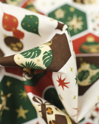 Coton de Noel boulles, cadeaux et étoiles graou Oeko-Tex - Mercerine