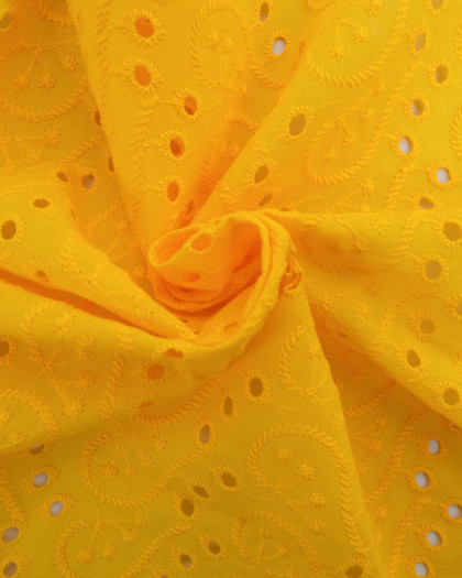 Broderie Anglaise Jaune Blooms - Mercerine