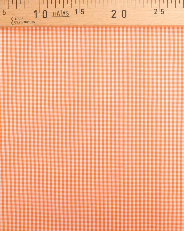 Tissu Vichy Orange Petits Carreaux- Mercerine