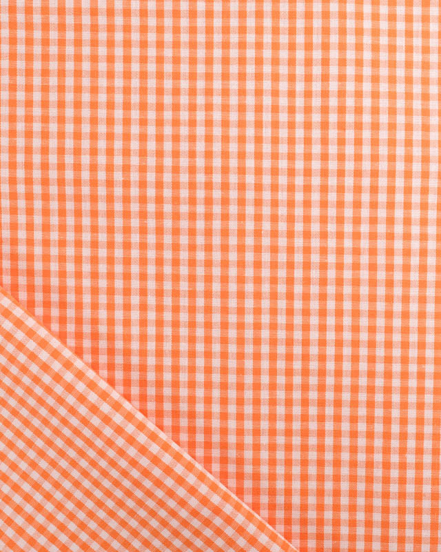 Tissu Vichy Orange Petits Carreaux- Mercerine