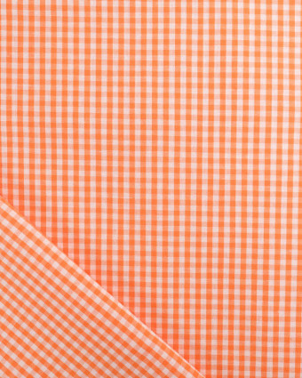 Tissu Vichy Orange Petits Carreaux- Mercerine