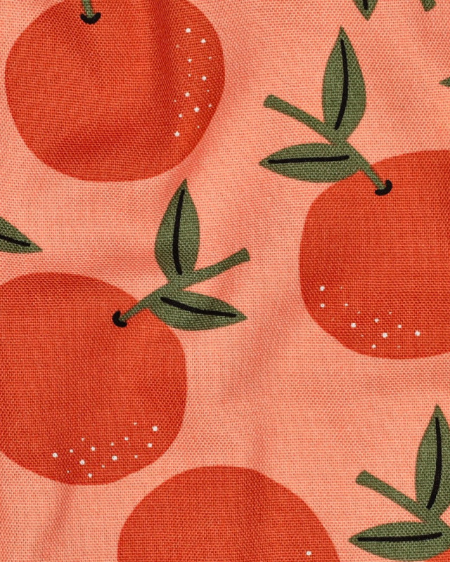 Toile Canvas Orange Motif Clémentine - Mercerine