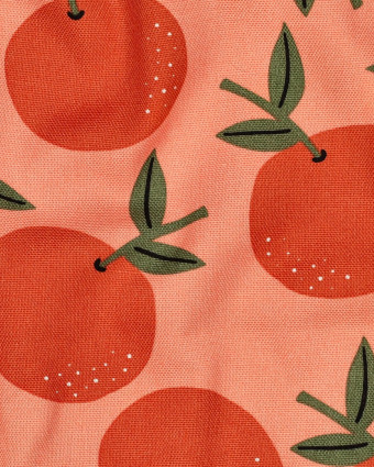 Toile Canvas Orange Motif Clémentine - Mercerine