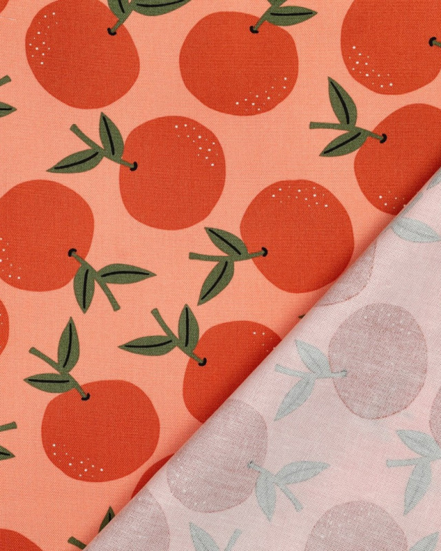 Toile Canvas Orange Motif Clémentine - Mercerine