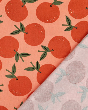 Toile Canvas Orange Motif Clémentine - Mercerine
