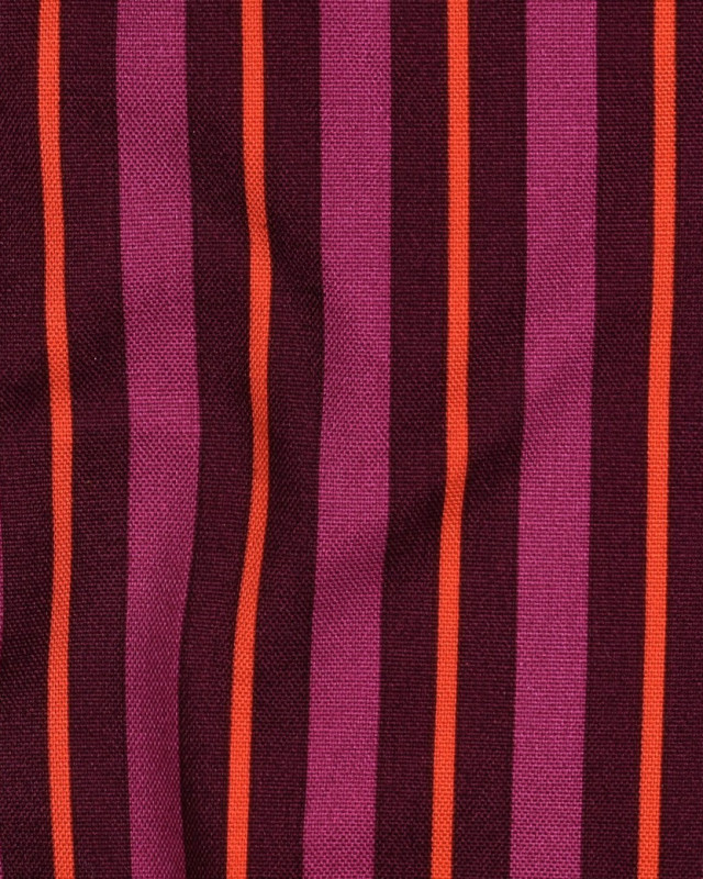 Toile Canvas à Rayures Oranges et Framboise - Mercerine